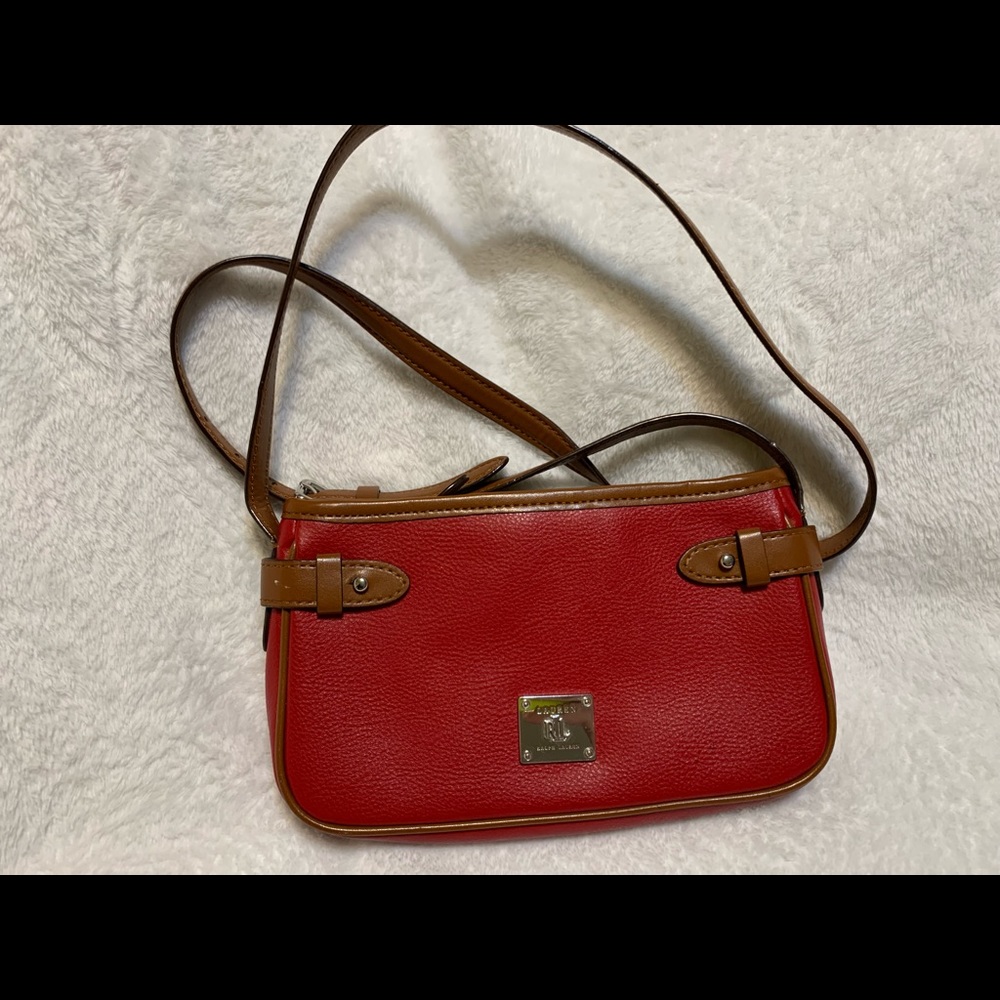Red Ralph Lauren 8 in length 5 1/2 height 2 in base width